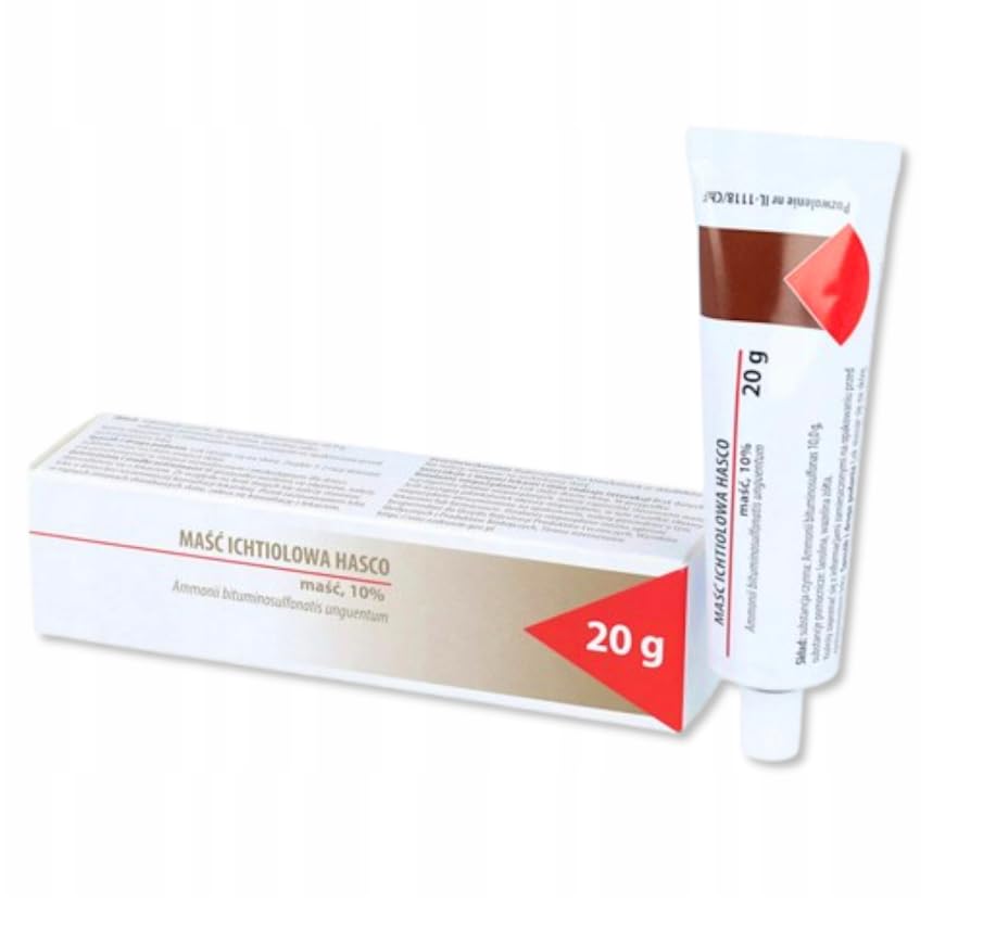 Ichthyol Unguento 20 g – Unguento per la pelle con 10% di ammonio bituminosolfonato – Unguento per uso esterno – Masc ichtiolowa