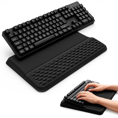 Supporto Polsi Ergonomico con Base per Tastiera, Supporto Tastiera Pc con Poggiapolsi, Supporti per Tastiere Inclinabile per Lavoro, Digitazione, Scuola