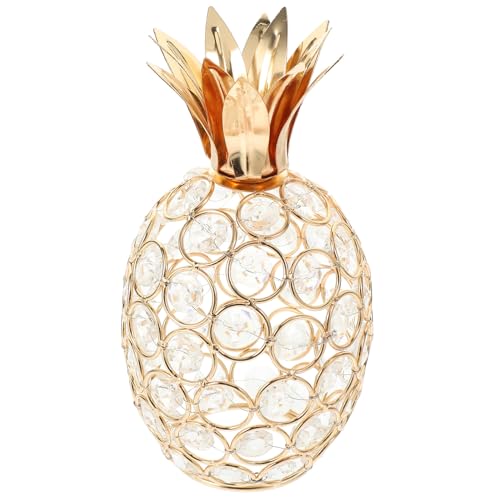 EPIGEIST Adorno de Piña de Cristal Hueca Decorativa Diseño Creativo para Mesa Base Estable para Hogar y Eventos Especiales