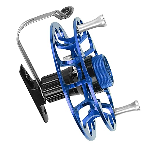 Vbestlife Fishing Centrepin Reel,Fishing Gear Fishing Reel Portable Multifunction All‑metal Wind Fire Wheel(blue) - Image 4