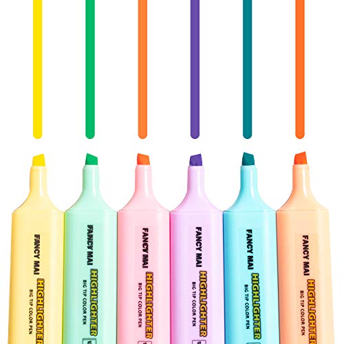 Highlighters Pastel Macaron Colored Pen Highlighter Set 6 Assorted Colors Chisel Tip Best School Stationery Gifts for Drawing
