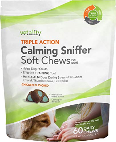 Tevra Brands Triple Action Calming Sniffer Chews for Dogs, 60 Piece (008086)