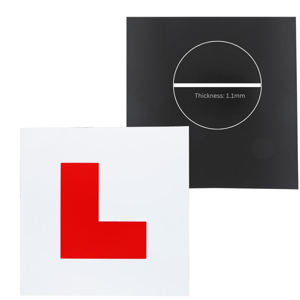 LONOVE Fully Magnetic Car L-Plates Red L Plate 2 Pack for Car Magnetic Extra Thick Strong Learner Plates, No Melting No Blow off Easy to Move without Scratching Painting off