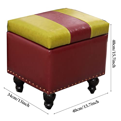 Petit escabeau pour canapé et tabouret de bureau rectangulaire jaune