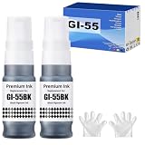 SHUOLEI GI55 Inchiostro Compatibile con Canon GI-55 Flaconi di Inchiostro per Canon MAXIFY GX1050/GX2050 Stampanti (2 Pack, Nero x 2 Pigmento)