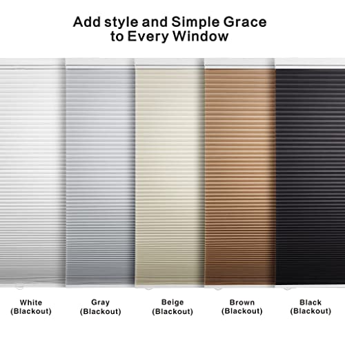 Abocide Custom Blackout Cellular Shades Cordless, Top Down Bottom Up Pleated Window Blinds, Room Darkening Honeycomb Shades For Bedroom, Child Room, 1.5'' Single Cell (White,Blackout) #TOP2