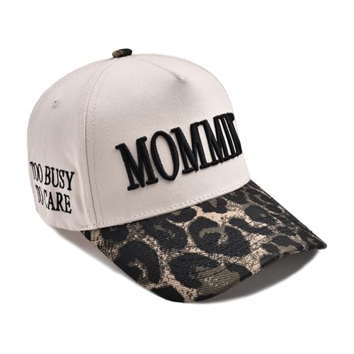 Image of Mommin Trucker Hat for Women Embroidered Mom Baseball Cap Adjustable Canvas Vintage Hat for Casual Wear