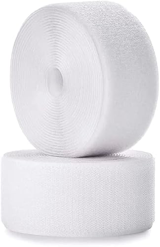 Hook and Loop Tape White Sew-On Fasteners Set - 1 Yd. X 2"