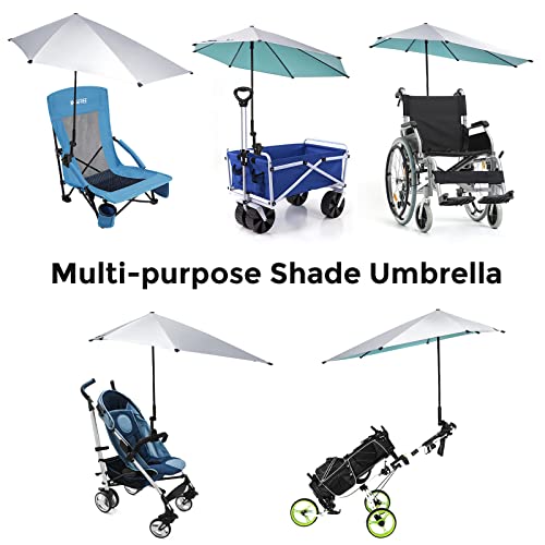 G4Free Upf 50+ Adjustable Beach Umbrella Xl With Universal Clamp For Chair, Golf Bags, Stroller, Wheelchair, Bleacher, Patio(Lake Blue) #TOP6