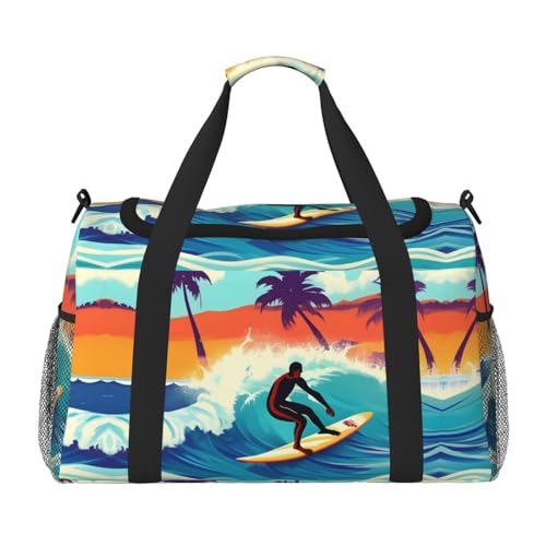 Sac de week-end hawaïen noir pour femme grand format