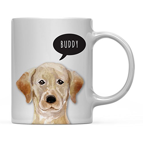 Andaz Press Personalized 11oz. Dog Coffee Mug Gift, Golden Labrador