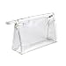 Happy Will Clear Transparent Waterproof Plastic PVC Travel Cosmetic Bag Makeup Bag Organizer Pouches Bag Tote Bag for Women Girls (Silver)