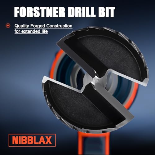 NIBBLAX 5" Forstner Bit for Wood, 5 Inch (Dia.) Wood Drill Bit Forstner Bits for Woodworking, Hex Shank by NIBBLAX - Image 5