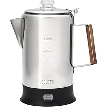 COLETTI Bozeman Electric Percolator Percolator Coffee Pot, Coffee Percolator [9 cup, Stainless Steel]