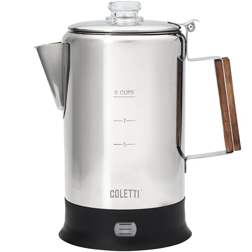 COLETTI Bozeman Electric Percolator — Percolator Coffee Pot, Coffee Percolator Electric – [9 cup, Stainless Steel] by COLETTI - Used condition - US$55.13