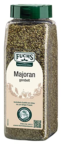 Fuchs Professional - Majoran gerebelt | Mit praktischem Streuaufsatz | Zum Verfeinern von Bohnen- und Linseneintöpfen | 80 g im großen Streuer