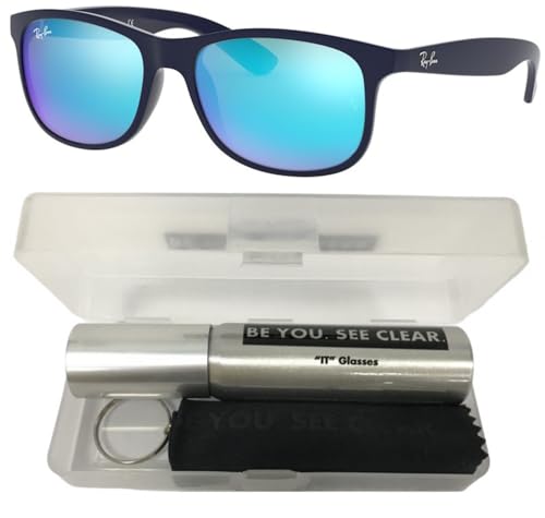 Ray-Ban RB4202 Sunglasses Bundle: RB 4202 615355 Matte Blue On Blue and Eyewear Cleaning Kit2