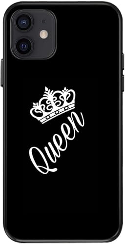 Miniatura 7 de BOSTEPY Funda personalizada para iPhone 13 12 Pro Max 11 mini Xr Xs X 7 8 Plus SE 2020 2022 6s 6, personalizada con coronas de Queen, King, novia,