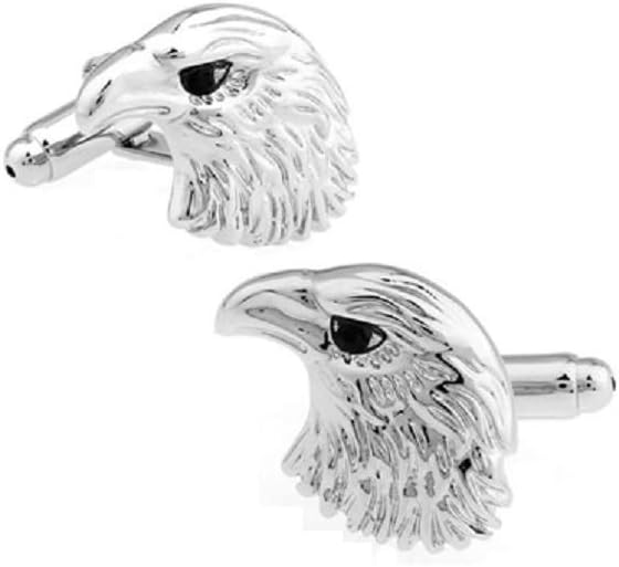 MRCUFF Eagle Bird of Prey Pair Cufflinks in a Presentation Gift Box & Polishing Cloth