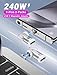 USB C Magnetic Adapter PD 240W(3Pack), 9PIN USB C 90 Degree Adapter/C Right Angle Adapter/180 Degree C Connector/Magnetic C to C for 1Phone 16/15, Ma-Book Pro/1Pad Series, Samsung Galaxy Series