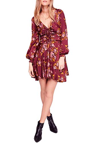 Free People Womens Morning Light Floral Print Ruched Casual Dress Purple 2