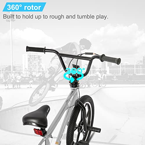 HH HILAND 20 Inch 3 5 Spoke Kids BMX Bike for Boys Girls Ages 5-12, 360 Degree Rotor Freestyle, 4 Pegs Single Speed Kid’s BMX Bicycle, Multiple Colors