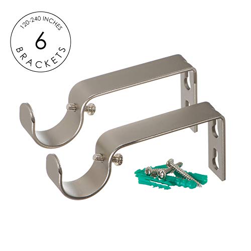 image for Ivilon Drapery Treatment Window Curtain Rod - Square Design 1 1/8 Rod.