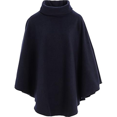 KK Fashion Lines Ladies Womens Fleece Poncho Capes Polo Neck Anti Pill Fleece Cosy Winter Warm (One Size, Navy) Cover