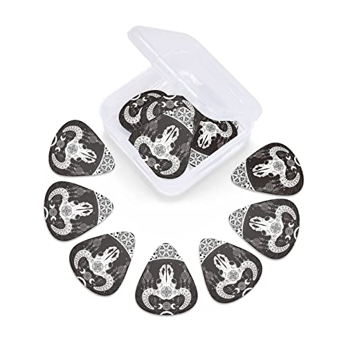 Lot de 12 médiators de guitare en forme de tête de mort – Noir – Pour guitare électrique et basse – Cadeau idéal pour les amateurs de guitare acoustique – Avec boîte - Les Beatles, Paul McCartney, John Lennon, RIngo Starr, George Harrison Lot de 12 médiators de guitare en forme de tête de mort - Noir - Pour guitare électrique et basse - Cadeau idéal pour les amateurs de guitare acoustique - Avec boîte – Image 4