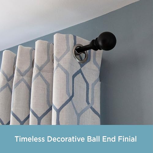 Kenney KN80707 Bryce Ball End Decorative Bay Window Curtain Rod, 78-144" Adjustable Length (22-37" Adjustable Sides, 28-72" Adjustable Middle) Black Finish, 3/4" Diameter Steel Tube by Kenney - Image 5