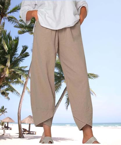 Summer Women's Classic Solid Color Straight Leg Pant Split Design Fashion Print Decoration with Pockets Casual Pants3