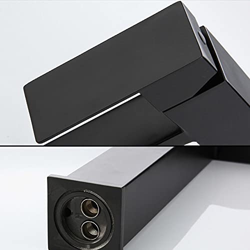Grifo para Lavabo de baño, Color Negro Mate, Grifo de Agua fría y Caliente, mezcladores de baño montados en la Cubierta, Grifo de un Solo Orificio, Grifo para Lavabo de Cocina (4)