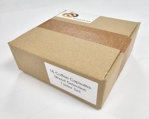 16x Coffee Capsules Pod for Vertuo Machines | Taster Set with Biscuits, Chocolate, Sugar or Milk in Gift Box (Mixed Blends Selection)