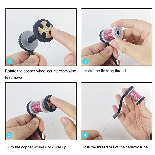 image for EUPHENG Fly Tying Tool Combo - Accessories and Tools Kit, Bobbin Holde