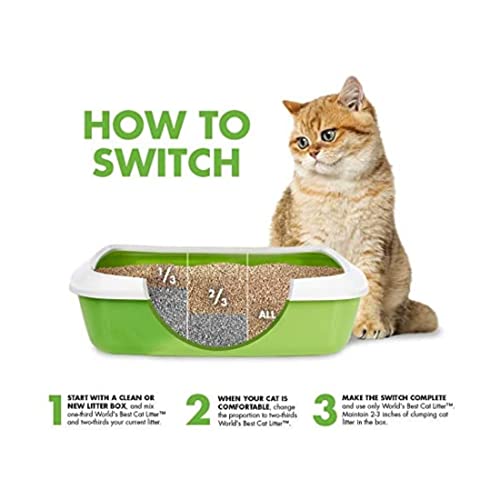 WORLD'S BEST CAT LITTER Multiple Cat Unscented, 15Pounds Natural