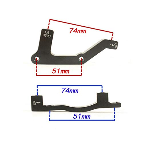 BUCKLOS is Rear 180mm Red Disc Brake Caliper Mount Adapter Gear Parts Accessories and 180mm Floating Disc Brake Rotor, Stainless Steel MTB Brakes Rotors - Thumbnail 4