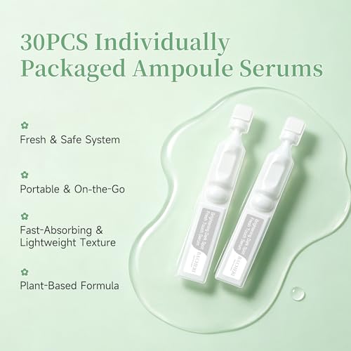 BACHERI Brightening & Hydrating Face Serum Ampoules – Niacinamide, Tranexamic Acid, Vitamin C, Centella Asiatica & Alpha-Arbutin – Hydrates & Smooths for Dark Spot,Uneven Tone & Sensitive Skin – 1.5ml x 30