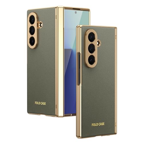 Coque Samsung Galaxy Z Fold 7 en cuir véritable et charnière luxe gris
