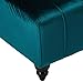 Christopher Knight Home Rafaela Modern Glam Tufted Velvet Chaise Lounge with Scrolled Backrest, Dark Teal and Dark Brown 54.5D x 28.5W x 30.25H in