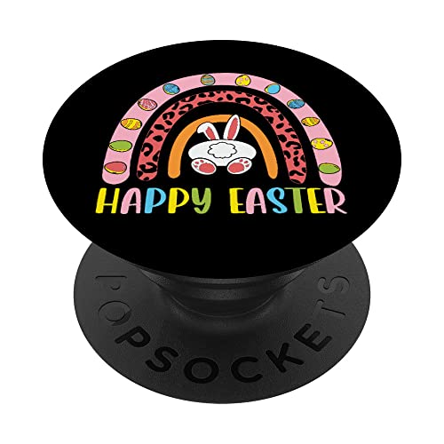 Rainbow Happy Easter for Girls Boys Easter Day PopSockets PopGrip Intercambiable