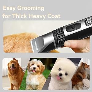 Dog Clippers for Grooming for Thick Heavy Coats, 5-Speed Low Noise High Power Dog Grooming Kit, Cordless Rechargeable Dog Hair Trimmer, Hair Clippers Set for Small & Large Dogs Cats Pets Dog Clippers for Grooming for Thick Heavy Coats, 5-Speed Low Noise High Power Dog Grooming Kit, Cordless Rechargeable Dog Hair Trimmer, Hair Clippers Set for Small & Large Dogs Cats Pets