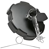 ZXBBTZ Abschließbarer Tankdeckel 80mm für MAN TGA TGX TGS Mercedes Actros Atego Volvo DAF, Kraftstoffdeckel mit 2 Schlüsseln, Haken, Kette, Ersatz für LKW, Nutzfahrzeuge Schwarz