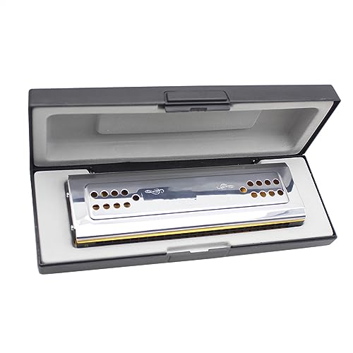 Veneka HESHUOBAI 2-In-1 Dual-Sided Tremolo Harmonica Key Of C&G 24 Double Holes Reed cover