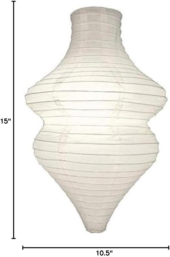 PaperLanternStore.com White Beehive Paper Lantern (10 PACK), 10.5-inch x 15-inch