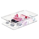 mDesign Baby Nursery Organizer Box with Lid for Nail Clippers, Thermometers, Nasal Aspirator - Clear