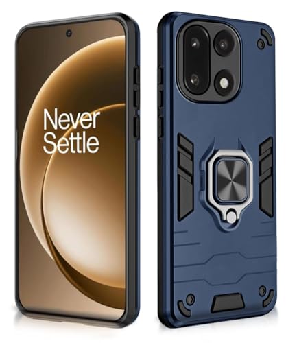 Image of WOW IMAGINE Shock Proof Back Case Mobile Cover for 1+ OnePlus 15 5G | Back Cover Case (Tough Armor | Hybrid PC + TPU | Ring Holder & in-Built Kickstand | Blue)