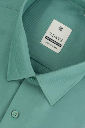 Image of 7-DAYS Men's Premium Formal Shirt - 100% Pure Cotton, Regular Fit, Plain, Full Sleeves, with Pocket - Perfect for Office Wear & Under Suits