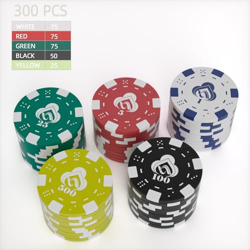 image for LUOBAO 11.5 Gram Poker Chips,200pc Casino Chips Poker for Texas Hold'e