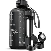 PREMIUM　WATER　Famfit AQUAFIT 1 Gallon Water Bottle with Time Marker - Straw & Chug Lid