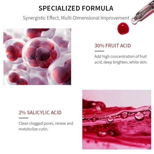 AHA 30% + BHA 2% Peeling Solution, Peeling-Lösung AHA 30% + BHA 2% PeelingExfoliate Gesichtsserum für Porenreinigung, Feine Linien und Strahlende Haut(1)